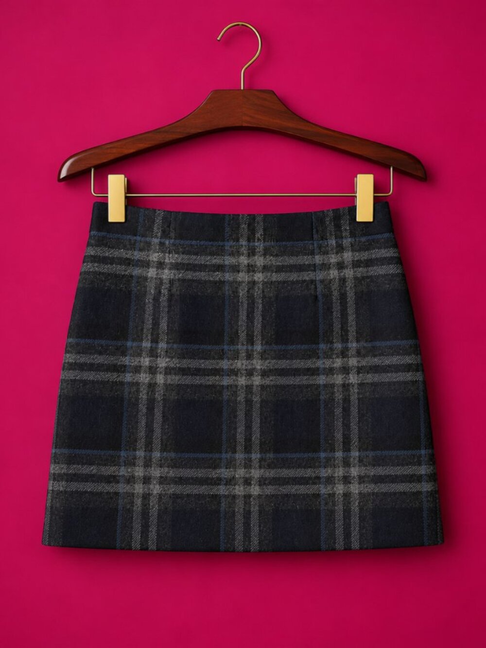 UNIQLO 10 Mini Skirt Plaid Wool Blend Y2K Preppy Academia